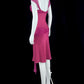 Modest V Neck Hot Pink Homecoming Dress Sheath Short Dress CY0065