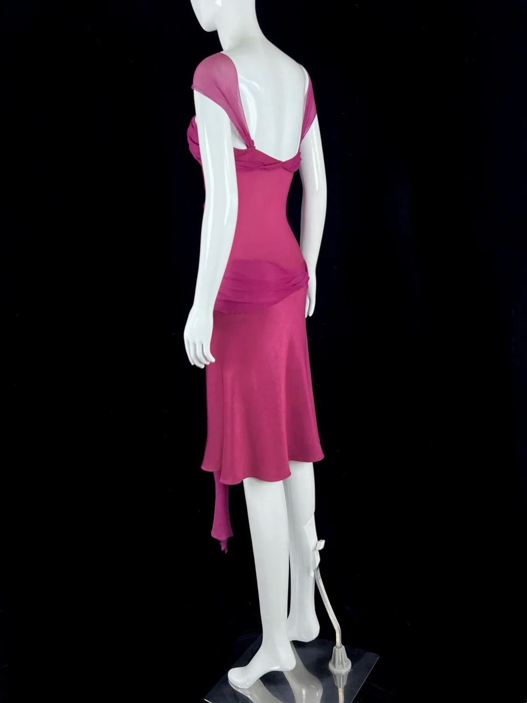 Modest V Neck Hot Pink Homecoming Dress Sheath Short Dress CY0065