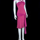 Modest V Neck Hot Pink Homecoming Dress Sheath Short Dress CY0065