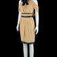 Soft Halter Neck Beige Homecoming Dress Floral Feather Sheath Short Dress CY0066