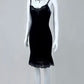 Fashion Spaghetti Straps Black Homecoming Dress Lace Sheath Short Dress CY0067