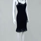 Fashion Spaghetti Straps Black Homecoming Dress Lace Sheath Short Dress CY0067