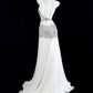 Alluring Halter Neck White Prom Dress Beading White Evening Dress CY0068