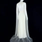 Glam V Neck Beaded Wedding Dress Tulle Long Sleeves Mermaid Bridal Gowns CY0070