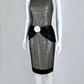 Classical Halter Neck Black Homecoming Dress Sequins 3D Floral Sheath Short Dress CY0072
