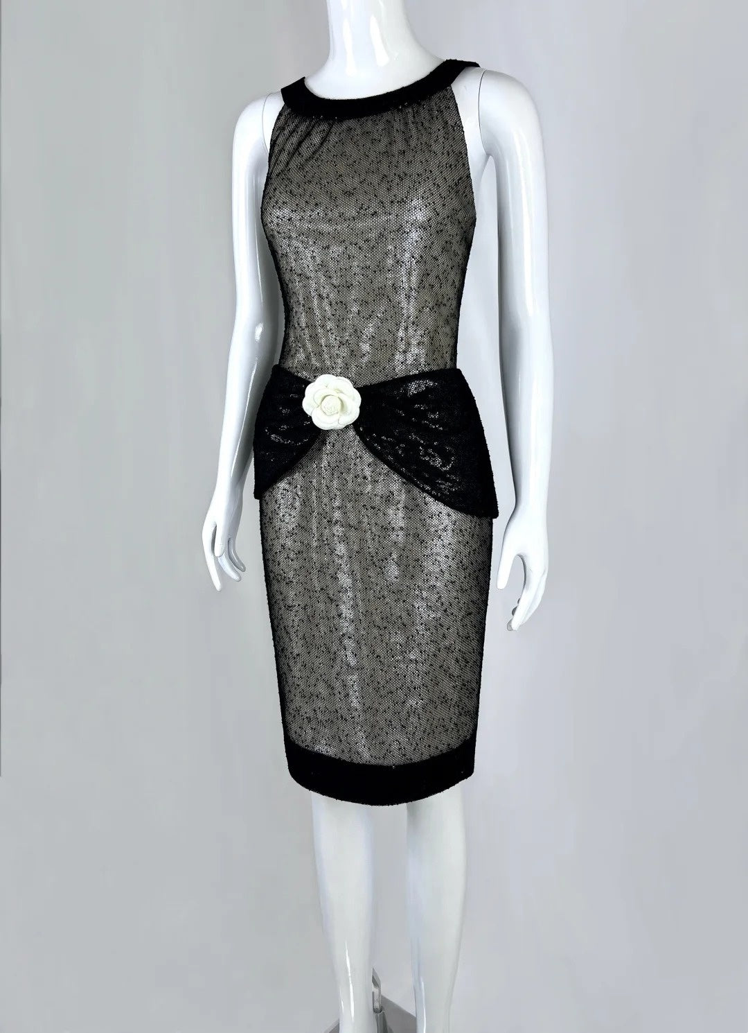 Classical Halter Neck Black Homecoming Dress Sequins 3D Floral Sheath Short Dress CY0072