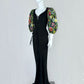 Boho-Style Sweetheart Neck Black Prom Dress Long Sleeve Bodice Mermaid Evening Dress CY0074