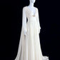 Wonderful V Neck Ivory Wedding Dress Long Sleeve A-Line Bridal Gowns CY0076