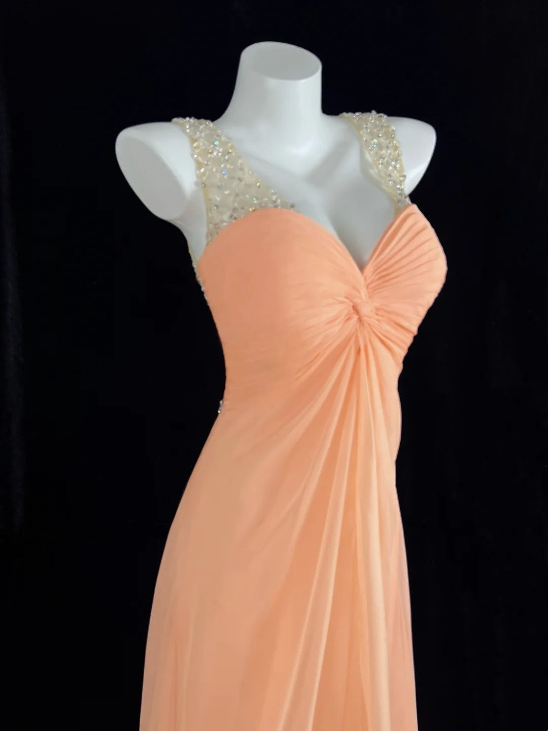 Ornate Sweetheart Neck Orange Prom Dress Beading A-Line Evening Dress CY0077