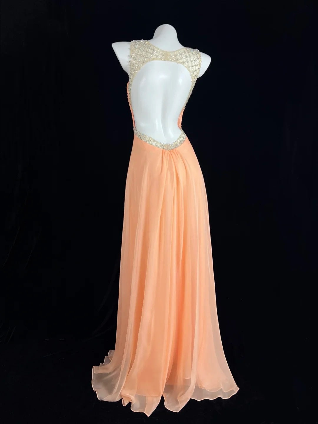 Ornate Sweetheart Neck Orange Prom Dress Beading A-Line Evening Dress CY0077