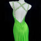 Luxury Spaghetti Straps Green Prom Dress Beading Slit Mermaid Evening Dress CY0078
