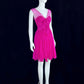 Enchanting V Neck Hot Pink Homecoming Dress Bows Pleated A-Line Short Dress CY0082