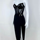 Sleek Strapless Black Homecoming Dress Slit Sheath Short Dress CY0083