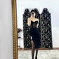 Sleek Strapless Black Homecoming Dress Slit Sheath Short Dress CY0083