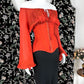 Lovely Off-the-Shoulder Red & Black Prom Dress Long Sleeve Mermaid Formal Dress CY0084