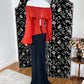 Lovely Off-the-Shoulder Red & Black Prom Dress Long Sleeve Mermaid Formal Dress CY0084