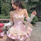 Pink Short Prom Dress with Lace Sweetheart Mini Birthday Party Dress     cg26078