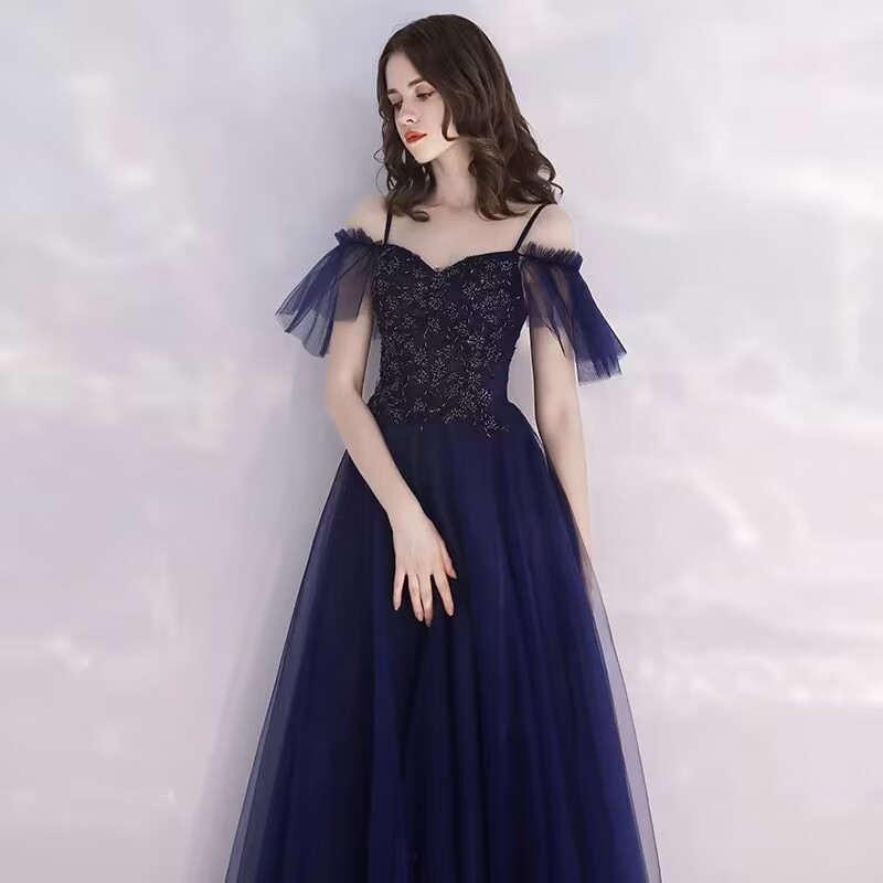 navy blue evening dress Prom Dress   cg16223
