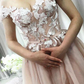 Off The Shoulder Champagne Long Prom Evening Dresses With Appliques  cg7732