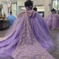 Purple Tulle Ball Gown With Butterflies,Sweet 16 Dress,Purple Princess Dress     cg25047