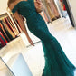 Purple lace mermaid evening dress off the shouler prom gowns with pearl beaded   cg14038