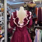 A Line Burgundy Prom Party Dress Vintage Princess Dress cg26353