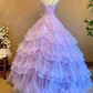 Ball Gown Lilac Prom Party Dress Lace Sweet 16 Birthday Dress cg26329
