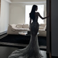 Silver Mermaid Sequins Prom Party Dress Shiny Sexy Birthday Dress cg26374