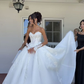 Romantic White Applique Wedding Gown Lace Bridal Dress  cg26139