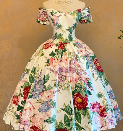 Off The Shoulder Flora Prom Party Dress A Line Evening Dress  cg26332