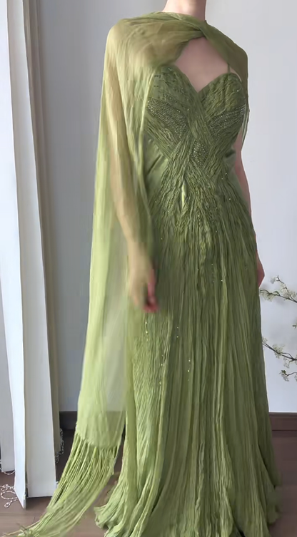 Vintage Green Prom Party Dress Evening Dress Birthday Outfit cg26357