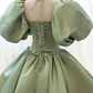 Princess ball gown dresses satin puffy sleeves quinceanera gown prom dress, evening dress    cg22001