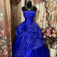 A Line Purple Strapless Prom Gown Unique Long Evening Dresses    cg25330