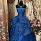 A Line Purple Strapless Prom Gown Unique Long Evening Dresses    cg25330