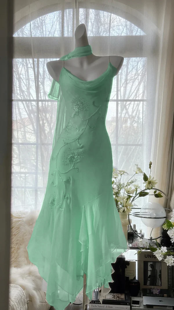 Vintage Evening Dresses, Ivory Sleeveless Party Gowns  cg25526
