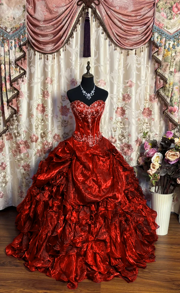 A Line Long Ball Gown Quinceanera Dress Unique Long Evening Dress    cg25549