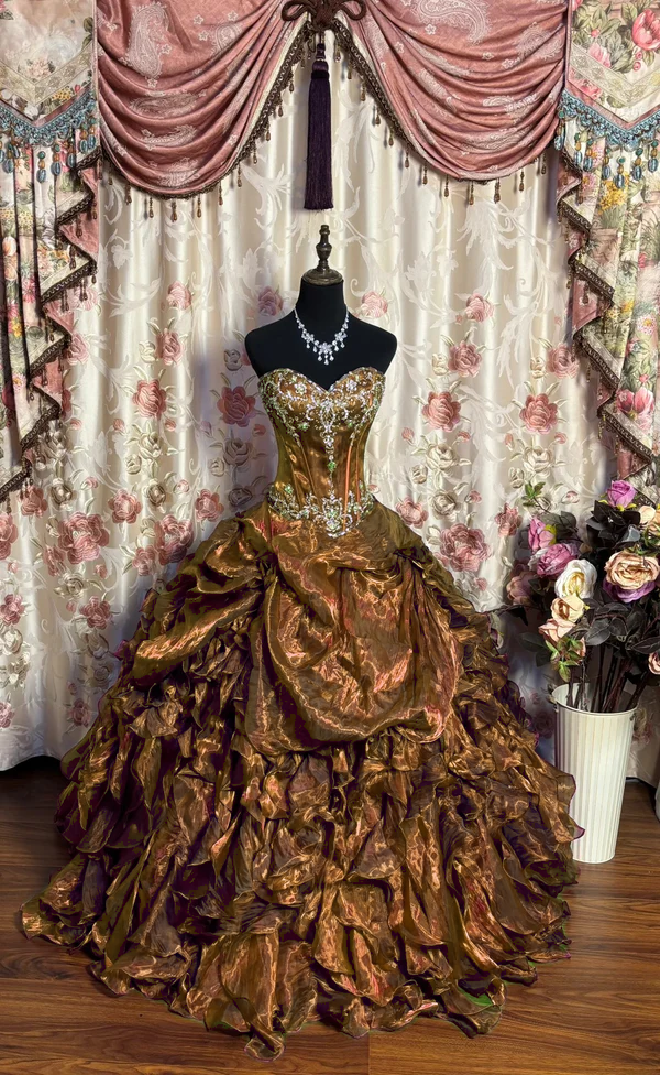 A Line Long Ball Gown Quinceanera Dress Unique Long Evening Dress    cg25549