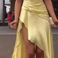 Yellow Evening Dress Sexy Prom Party Dress With Split    cg25643
