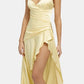 Yellow Evening Dress Sexy Prom Party Dress With Split    cg25643