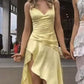 Yellow Evening Dress Sexy Prom Party Dress With Split    cg25643