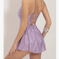 Sexy Lilac Sequin V Neck Short Party Dress Homecoming Dress     cg25667