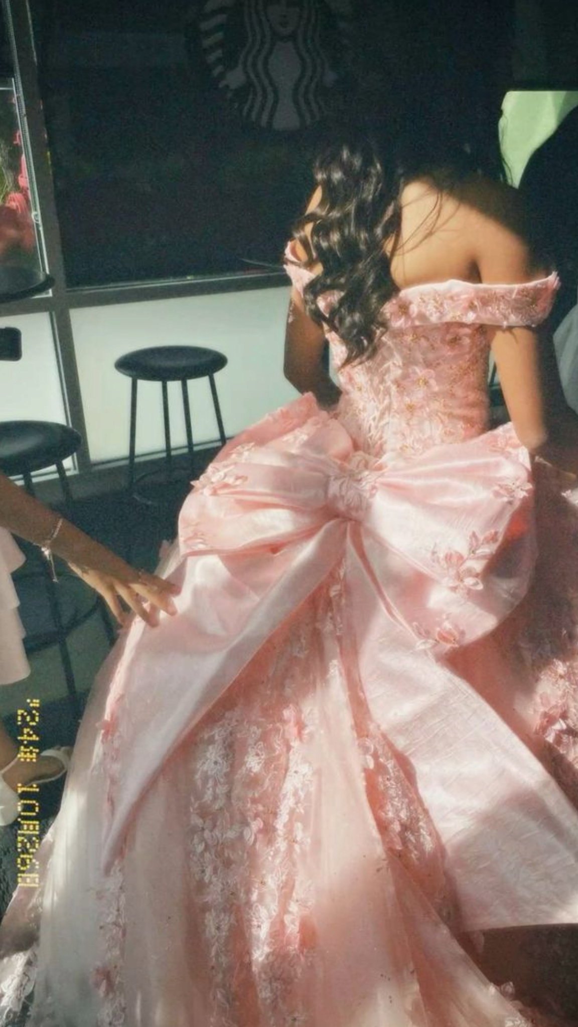 A Line Pink Off Shoulder Quinceanera Dress Lace Appliques Sweet 16 15 Ball Gown   cg25908