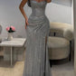 Glitter Mermaid Prom Dresses, Sleeveless Sweetheart Neckline Evening Dress, Long Split Formal Dress    cg25952