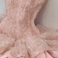 Pink Ball Gown Strapless Lace Short Homecoming Dress 17th Birthday Outfits  cg26080