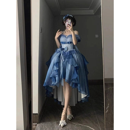 Blue Fairy Princess Prom Dress A Line Cute Party Dress Birthday Dress cg26083