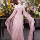 Sweet Strapless Sheath Long Prom Dresses Tulle Pink Evening Dresses cg26123
