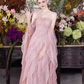 Sweet Strapless Sheath Long Prom Dresses Tulle Pink Evening Dresses cg26123