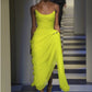 Long Chiffon Yellow Prom Dresses with Irregular Skirt cg3627