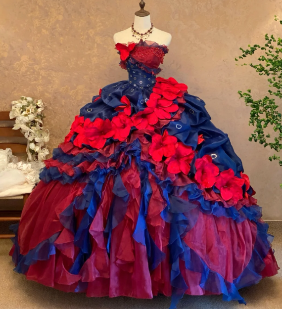 Ball Gown Red Princess Dress Prom Party Dress Sweet 16 Birthday Dress cg26337