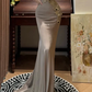 V Neck Mermaid Prom Party Dress With Flowers ，Classy Evening Dress  cg26307